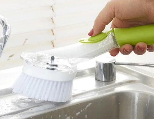 One-Press Spray Dish Cleaning Brush